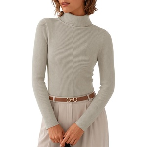 image:imageZESICA Womens Long Sleeve Turtleneck Tops 2026 Fall Basic SweatersOats