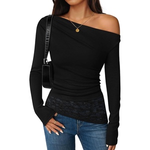 image:imageZESICA Womens Off the Shoulder Long Sleeve Going Out TopsBlack
