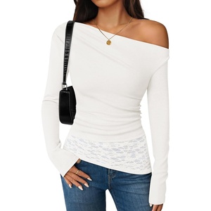 image:imageZESICA Womens Off the Shoulder Long Sleeve Going Out TopsWhite