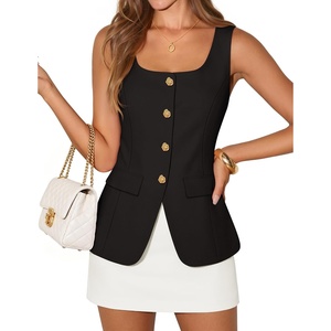 image:imageZESICA Womens Summer Business Casual Sleeveless Blazer VestBlack