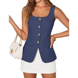 image:imageZESICA Womens Summer Business Casual Sleeveless Blazer VestNavy