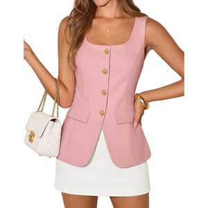 image:imageZESICA Womens Summer Business Casual Sleeveless Blazer VestPink