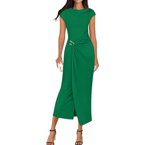 image:imageZESICA Womens Summer Cap Sleeve Wedding Guest Cocktail Midi DressGreen