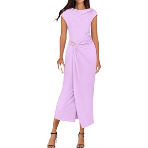 image:imageZESICA Womens Summer Cap Sleeve Wedding Guest Cocktail Midi DressLight Purple