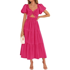 image:imageZESICA Womens Summer Casual Cutout Flowy Vacation Maxi DressRose