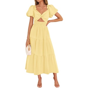 image:imageZESICA Womens Summer Casual Cutout Flowy Vacation Maxi DressYellow