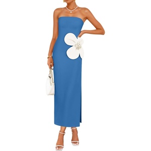 image:imageZESICA Womens Summer Cocktail Strapless Bodycon Maxi DressRoyalblue