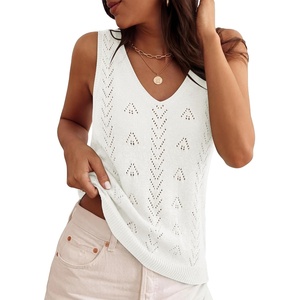 image:imageZESICA Womens Summer Crochet Sleeveless Tank TopsWhite