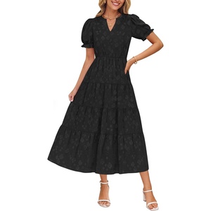 image:imageZESICA Womens Summer Floral Flowy Midi Dress Beach Party DressesBlack