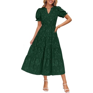 image:imageZESICA Womens Summer Floral Flowy Midi Dress Beach Party DressesGreen