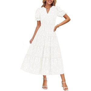 image:imageZESICA Womens Summer Floral Flowy Midi Dress Beach Party DressesWhite
