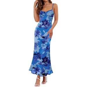 image:imageZESICA Womens Summer Floral Sleeveless Bodycon Maxi DressBlue