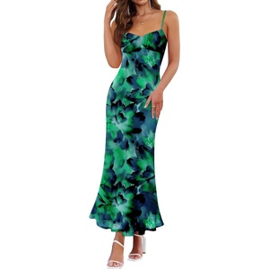 image:imageZESICA Womens Summer Floral Sleeveless Bodycon Maxi DressGreen