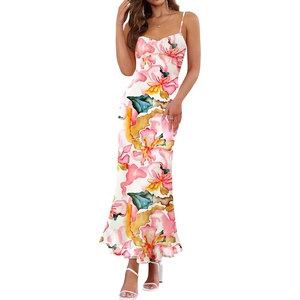 image:imageZESICA Womens Summer Floral Sleeveless Bodycon Maxi DressPink