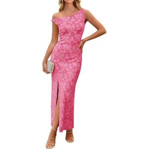 image:imageZESICA Womens Summer One Shoulder Floral Bodycon Midi DressesHotpink