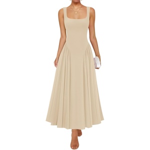 image:imageZESICA Womens Summer Sleeveless Square Neck Vacation SundressApricot