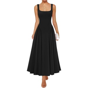image:imageZESICA Womens Summer Sleeveless Square Neck Vacation SundressBlack