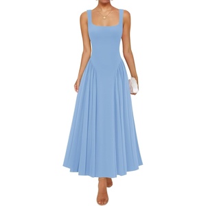 image:imageZESICA Womens Summer Sleeveless Square Neck Vacation SundressBlue