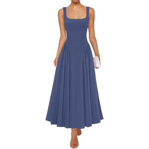image:imageZESICA Womens Summer Sleeveless Square Neck Vacation SundressNavy