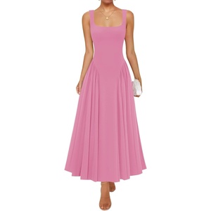 image:imageZESICA Womens Summer Sleeveless Square Neck Vacation SundressPink