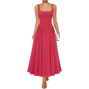 image:imageZESICA Womens Summer Sleeveless Square Neck Vacation SundressWatermelonred