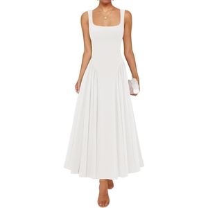 image:imageZESICA Womens Summer Sleeveless Square Neck Vacation SundressWhite