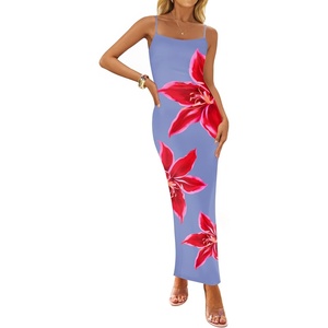 image:imageZESICA Womens Summer Spaghetti Strap Bodycon Beach Vacation Maxi DressesDusty Blue