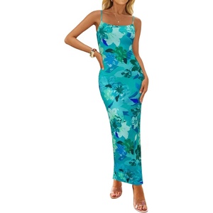 image:imageZESICA Womens Summer Spaghetti Strap Bodycon Beach Vacation Maxi DressesPine Green