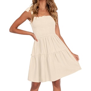 image:imageZESICA Womens Summer Spaghetti Strap Sleeveless Mini DressApricot
