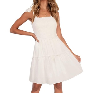 image:imageZESICA Womens Summer Spaghetti Strap Sleeveless Mini DressIvory