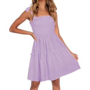image:imageZESICA Womens Summer Spaghetti Strap Sleeveless Mini DressLightpurple