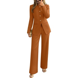 image:imageZESICA Womens Two Piece Suits Sets Casual Business Pants OutfitsRust