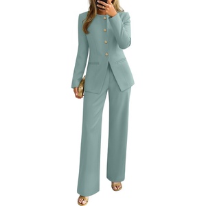 image:imageZESICA Womens Two Piece Suits Sets Casual Business Pants OutfitsSage