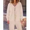 image:imageZESICA Womens 2 Piece Outfits 2026 Fall Lounge Pajama SetsApricot