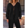 image:imageZESICA Womens 2 Piece Outfits 2026 Fall Lounge Pajama SetsBlack