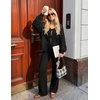 image:imageZESICA Womens 2 Piece Outfits 2026 Fall Lounge Pajama SetsBlack
