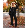 image:imageZESICA Womens 2 Piece Outfits 2026 Fall Lounge Pajama SetsBlack