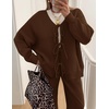 image:imageZESICA Womens 2 Piece Outfits 2026 Fall Lounge Pajama SetsDarkbrown