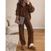 image:imageZESICA Womens 2 Piece Outfits 2026 Fall Lounge Pajama SetsDarkbrown
