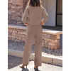 image:imageZESICA Womens 2 Piece Outfits 2026 Fall Lounge Pajama SetsKhaki