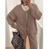 image:imageZESICA Womens 2 Piece Outfits 2026 Fall Lounge Pajama SetsKhaki