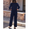 image:imageZESICA Womens 2 Piece Outfits 2026 Fall Lounge Pajama SetsNavy