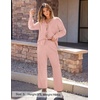 image:imageZESICA Womens 2 Piece Outfits 2026 Fall Lounge Pajama SetsPink