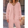image:imageZESICA Womens 2 Piece Outfits 2026 Fall Lounge Pajama SetsPink