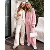 image:imageZESICA Womens 2 Piece Outfits 2026 Fall Lounge Pajama SetsPink