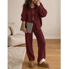 image:imageZESICA Womens 2 Piece Outfits 2026 Fall Lounge Pajama SetsWine