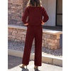 image:imageZESICA Womens 2 Piece Outfits 2026 Fall Lounge Pajama SetsWine