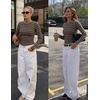 image:imageZESICA Womens Striped Fall Long Sleeve Cute Shirt Dressy Work Going Out TopBrown