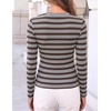 image:imageZESICA Womens Striped Fall Long Sleeve Cute Shirt Dressy Work Going Out TopBrown Blue
