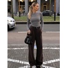 image:imageZESICA Womens Striped Fall Long Sleeve Cute Shirt Dressy Work Going Out TopBrown Blue